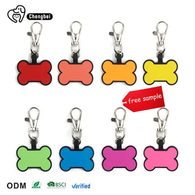kopen Roze Oranje Blank Honden ID Tags Silicone Naam Tags Voor Honden Gepersonaliseerd online vervaardiging