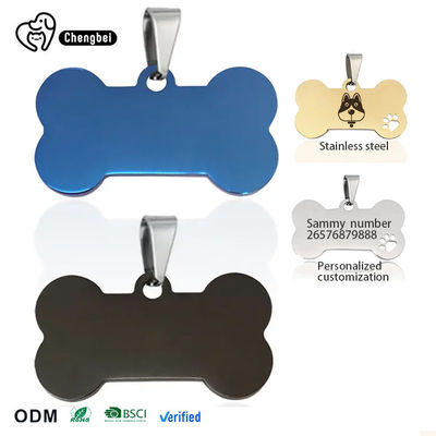 kopen Gesneden roestvrij staal honden ID tags 2cm-6cm SS honden tag zwart blauw online vervaardiging
