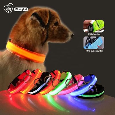 kopen Hundehalsband verlichte hondenkraag oplaadbare nylon XS XL LED huisdierkraag online vervaardiging