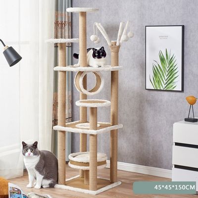 kopen Moderne luxe kattenboom met duurzame productfunctie Kattenmeubilair en krassen Sisal-posten online vervaardiging
