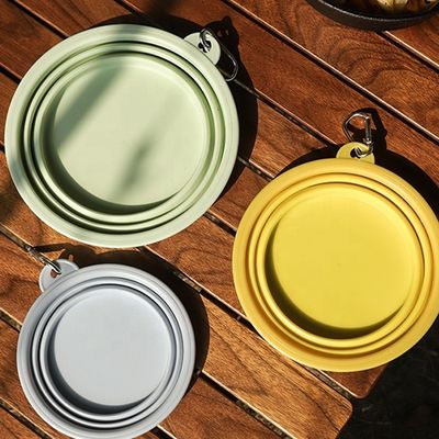 kopen Opvouwbaar Huisdier Voedingsbeker Voedingsbeker Koppen Pakken Macaron Kleur Silikon Hond online vervaardiging
