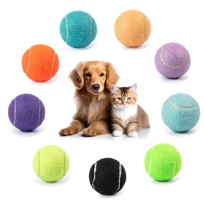 Tennisballen voor huisdieren Interactieve hondenspelletjes Ballen gooien Rubberen hond kauw speelgoed Macaron kleur