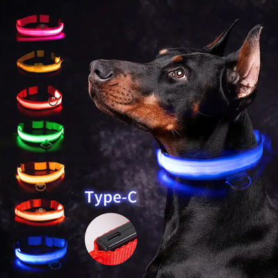 LED hondenkraag waterdicht verstelbaar USB Type-C opladen Solid Pattern Flashing Light Up