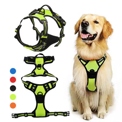 Neoprene reflectieve honden harnas set geen trek kraag en lijn Custom Hi Vis honden harnas