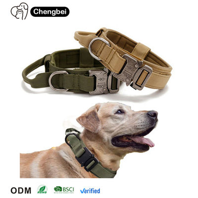 Gepersonaliseerde Luxe Designer Nylon Metal Heavy Duty Training Pet touw Grote honden kraag en leiband Set voor Tactische K9's