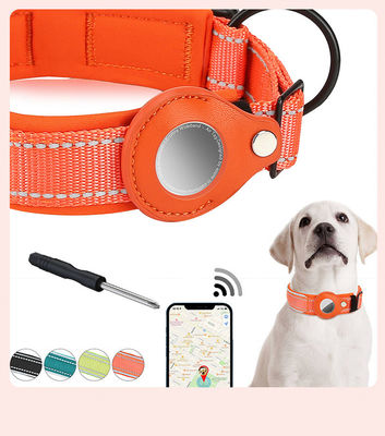 Oranje Blauw GPS Air Tag Hondenkraag Nylon Kattenkraag Aanpasbaar Custom Logo