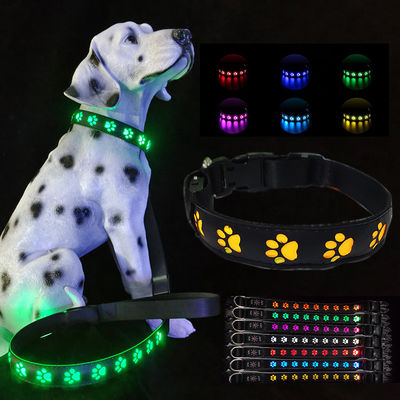 Oplaadbare led hondenleiband verlichting wandelende nacht gloeiende usb rivet decoratie