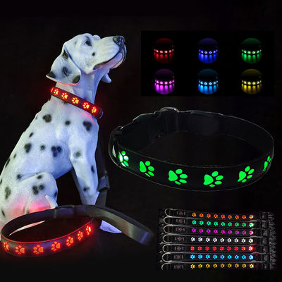 Huisdierbenodigdheden LED hondenkraag met aangepast logo USB oplaadbare flitsmodus Slow Flash