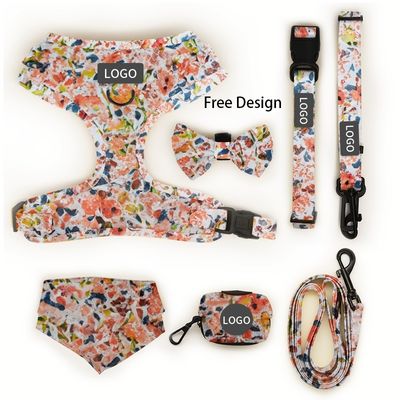 Verstelbaar polyester huisdier harnas vest en kraag lijn honden harnas sets met Bowknot decoratie XL L M S maten Big Bowknot
