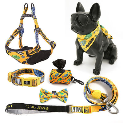 Honden Polyester Custom Sublimatie Blank Gepersonaliseerde Huisdier Kraag en Leash Harness Set Custom Logo Zomer Honden Harness Designs