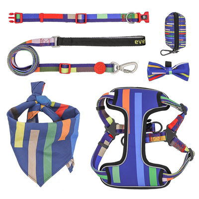 Custom Colors Dog Harness Logo Reflective Reversible Luxury Pet Collars Harness en Leash Set voor extra grote honden