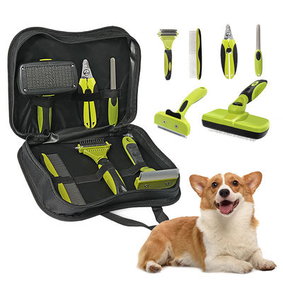 Gepersonaliseerde hondenborstel set huisdier reiniging kit 6 in 1 huisdier grooming tool
