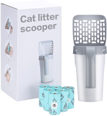 Draagbare kattenvuil schep, grauwe kattenzandschep, milieuvriendelijk