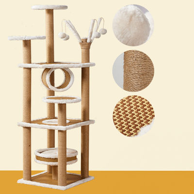 Multi Level Cat Tree House Krabbelpost Zwaar werk met Sisal touw Cat Tower Column Klimboom Cat's Dream Play Area