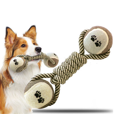 Honden touw speelgoed Middelgrote en Grote speelgoed dumbbells Tennisbal Cotton touw hond kauw speelgoed