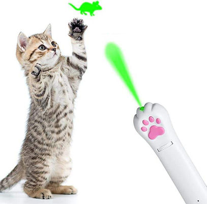 Duurzaam ABS Cat Laser Toy Wit USB opladen Laser Pointer Cat Toy