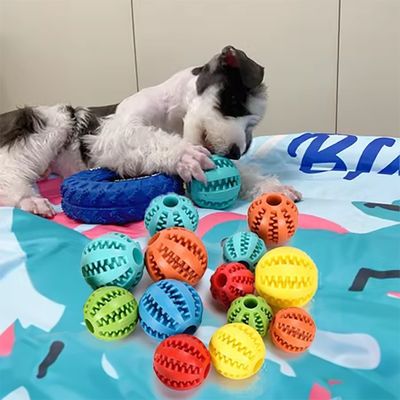 Huisdier hond rubber traktatie uitdelen bal verbergen voedsel puzzel bijten interactieve huisdier bal kauwen