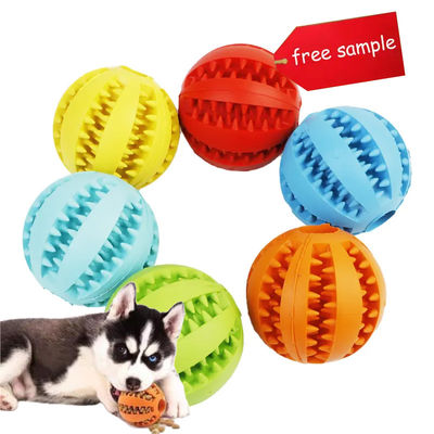 Rubber TPR 5cm Interactief Hondenbal Speelgoed Onverwoestbare Hondenbal Blauw Oranje Geel