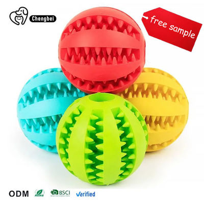Afbeelding 7cm Duurzaam zacht rubber niet giftig Bitsbestendige hond kauw speelgoedballen voor huisdieren Voedsel Treat Feeder en tandreiniging