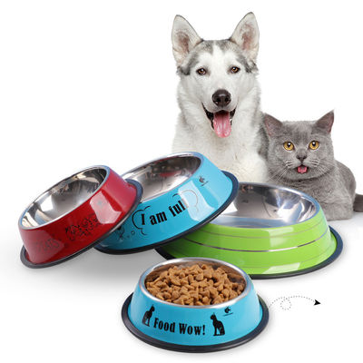 Roestvrij staal huisdieren kattenhonden kom voeders op maat Sublimatie non-slip lcd-scherm NO