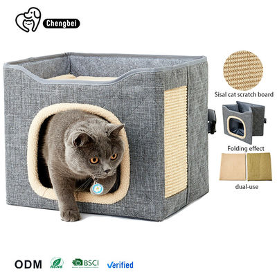 Dubbele laag kattennest kubus nest huisdier warm slaapplaatsen vouwbed kattenhuis honden katten kleine dieren