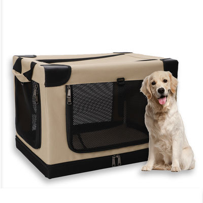 Behoorlijke en draagbare Oxford stof vouwbaar huisdier krat kennel draagtas met afneembare beugel
